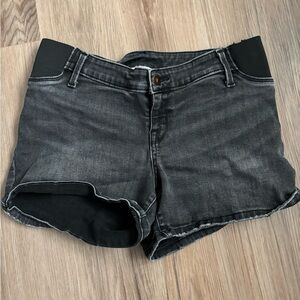 Isabel Maternity by Ingrid & Isabel Black Jean Shorts with Elastic Waistband